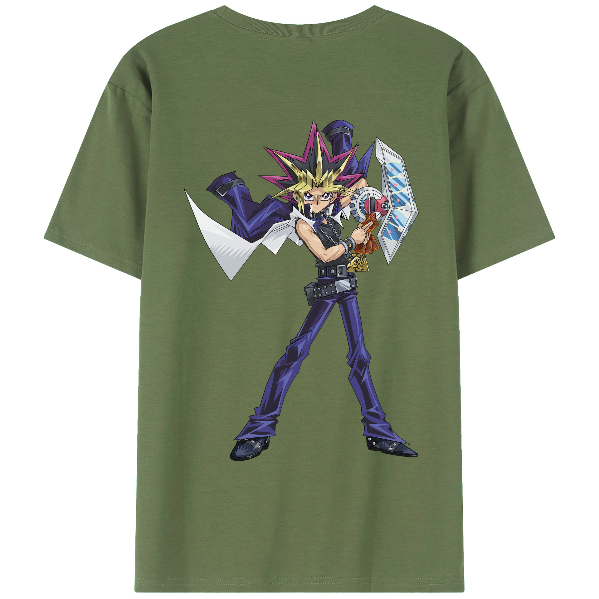 （画像用） 遊☆戯☆王 Yu-Gi-Oh! 綿100％ メンズ半袖Tシャツ（バックプリント） 通気性